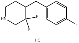 3,3-difluoro-4-(4-fluorobenzyl)piperidine hydrochloride Structure