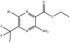 3-氨基-6-溴-5-(三氟甲基)吡嗪-2-羧酸乙酯 结构式