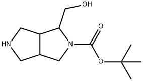 tert-butyl 1-(hydroxymethyl)-hexahydropyrrolo[3,4-c]pyrrole-2(1H)-carboxylate 结构式
