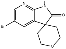 5'-bromo-1',2'-dihydrospiro[oxane-4,3'-pyrrolo[2,3-b]pyridine]-2'-one Struktur