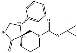 tert-butyl(4S,5R)-1-oxo-4-phenyl-2,7-diazaspiro[4.5]decane-7-carboxylate Structure
