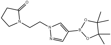 1-{2-[4-(tetramethyl-1,3,2-dioxaborolan-2-yl)-1H-pyrazol-1-yl]ethyl}pyrrolidin-2-one Struktur