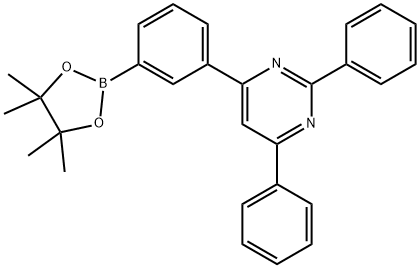 2,4-diphenyl-6-(3-(4,4,5,5-tetramethyl-1,3,2-dioxaborolan-2-yl)phenyl)pyrimidine Struktur