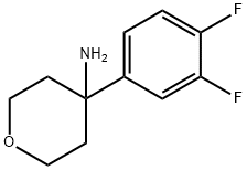4-(3,4-二氟苯基)四氢-2H-吡喃-4-胺, 1343262-94-1, 结构式