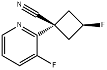 cis-3-fluoro-1-(3-fluoropyridin-2-yl)cyclobutane-1-carbonitrile Structure