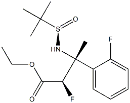 (2R,3R)-ethyl 3-((R)-1,1-dimethylethylsulfinamido)-2-fluoro-3-(2-fluorophenyl)butanoate,1346145-55-8,结构式