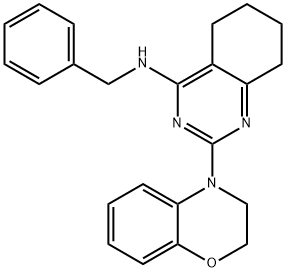 2-(2H-benzo[b][1,4]oxazin-4(3H)-yl)-N-benzyl-5,6,7,8-tetrahydroquinazolin-4-amine 化学構造式
