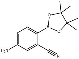 5-Amino-2-(tetramethyl-1,3,2-dioxaborolan-2-yl)benzonitrile, 1350635-52-7, 结构式