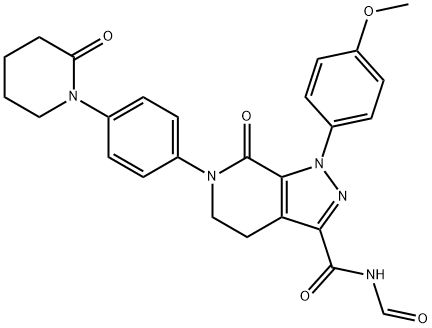N-formyl-1-(4-methoxyphenyl)-7-oxo-6-(4-(2-oxopiperidin-1-yl)phenyl)-4,5,6,7-tetrahydro-1H-pyrazolo[3,4-c]pyridine-3-carboxamide Structure