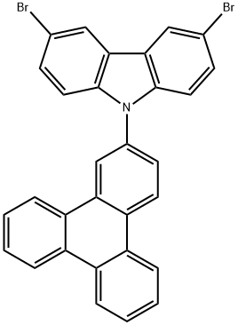3,6-ジブロモ-9-(2-トリフェニレン-2-イル)カルバゾール 化学構造式