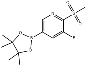 3-fluoro-5-(4,4,5,5-tetramethyl-1,3,2-dioxaborolan-2-yl)-2-(methylsulfonyl)pyridine Struktur