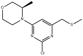 (R)-4-(2-chloro-6-(methylthiomethyl)pyrimidin-4-yl)-3-methylmorpholine Structure