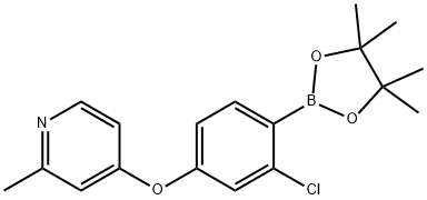4-[4-(4,4,5,5-Tetramethyl[1,3,2]dioxaborolan-2-yl)-3-chlorophenoxy]-2-methylpyridine Struktur