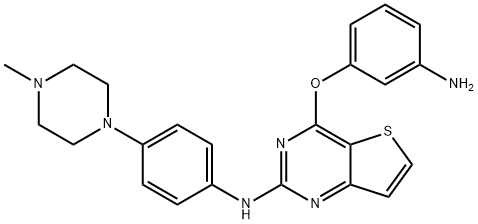 4-(3-氨基苯氧基)-N-(4-(4-甲基哌嗪-1-基)苯基)噻吩并[3,2-D]嘧啶-2-胺,1353553-09-9,结构式