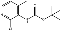 (2-氯-4-甲基吡啶-3-基)氨基甲酸叔丁酯 结构式