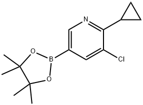 3-chloro-2-cyclopropyl-5-(tetramethyl-1,3,2-dioxaborolan-2-yl)pyridine Structure