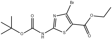 ethyl 4-bromo-2-(tert-butoxycarbonylamino)thiazole-5-carboxylate Struktur