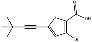 3-Bromo-5-(3,3-dimethylbut-1-yn-1-yl)thiophene-2-carboxylic acid Structure