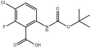 N-Boc-6-amino-3-chloro-2-fluoro-benzoic acid Struktur