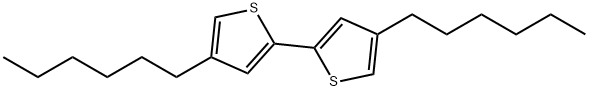 4,4'-ジヘキシル-2,2'-ビチオフェン 化学構造式