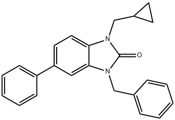 3-Benzyl-1-(cyclopropylmethyl)-5-phenyl-1H-benzo[d]imidazol-2(3H)-one Structure
