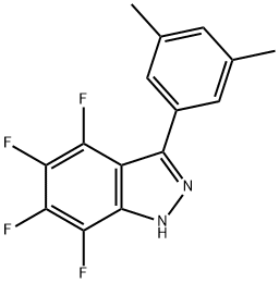 3-(3,5-Dimethylphenyl)-4,5,6,7-tetrafluoro-1H-indazole Struktur