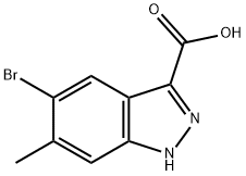 5-Bromo-6-methyl-1H-indazole-3-carboxylic acid 结构式