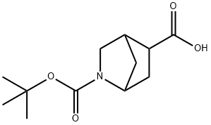 2-[(叔丁氧基)羰基]-2-氮杂双环[2.2.1]庚烷-5-羧酸 结构式