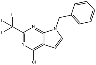 7-Benzyl-4-chloro-2-(trifluoromethyl)-7H-pyrrolo[2,3-d]pyrimidine 结构式