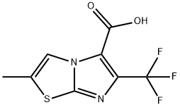 2-Methyl-6-(trifluoromethyl)imidazo[2,1-b]thiazole-5-carboxylic acid Struktur