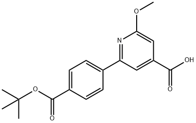 2-(4-(tert-butoxycarbonyl)phenyl)-6-methoxyisonicotinicacid Structure