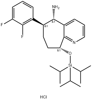 (5S,6S,9R)-6-(2,3-difluorophenyl)-9-((triisopropylsilyl)oxy)-6,7,8,9-tetrahydro-5H-cyclohepta[b]pyridin-5-aminedihydrochloride
