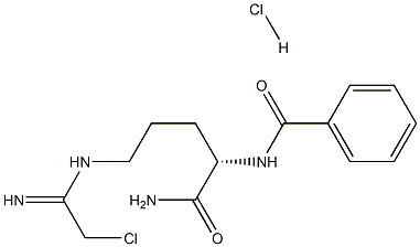 N-[(1S)-1-(Aminocarbonyl)-4-[(2-chloro-1-iminoethyl)amino]butyl]-benzamide hydrochloride Structure