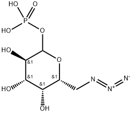 6-叠氮基-6-脱氧-D-吡喃半乳糖 1-(磷酸二氢酯) 结构式