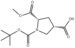 (3S,5S)-1-(tert-butoxy
carbonyl)-5-(methoxy
carbonyl)pyrrolidine-3
-carboxylic acid Structure