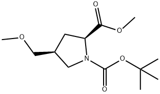 (2S,4S)-1-tert-butyl 2-methyl 4-(methoxymethyl)pyrrolidine-1,2-dicarboxylate Structure