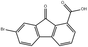 7-bromo-9-oxo-fluorene-1-carboxylic acid,13823-58-0,结构式