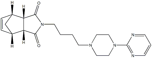 (3aR,4S,7R,7aS)-2-[4-(4-pyrimidin-2-ylpiperazin-1-yl)butyl]-3a,4,7,7a-tetrahydro-1H-4,7-methanoisoindole-1,3-dione Structure