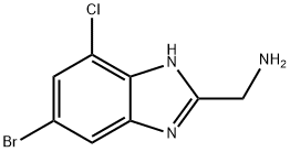 (5-bromo-7-chloro-1H-1,3-benzodiazol-2-yl)methanamine 化学構造式