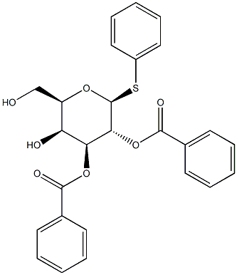 苯基 1-硫代-BETA-D-吡喃半乳糖苷 2,3-二苯甲酸酯 结构式