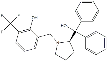 (R)-2-((2-(hydroxydiphenylmethyl)pyrrolidin-1-yl)methyl)-6-(trifluoromethyl)phenol Structure