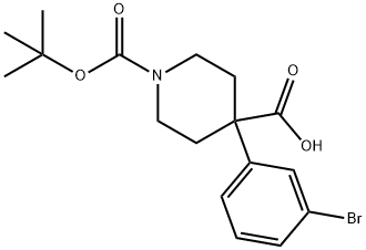 1-Boc-4-(3-bromophenyl)-4-carboxypiperidine Structure
