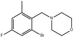 4-(2-Bromo-4-fluoro-6-methylbenzyl)morpholine Struktur