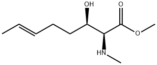 甲基(2S,3R,6E)-3-羟基-2-(甲基氨基)-6-辛烯酸, 139564-76-4, 结构式