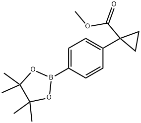 1-[4-(4,4,5,5-Tetramethyl-[1,3,2]dioxaborolan-2-yl)-phenyl]-cyclopropanecarboxylic acid methyl ester Struktur