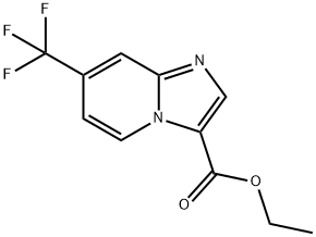 7-Trifluoromethyl-imidazo[1,2-a]pyridine-3-carboxylic acid ethyl ester Struktur