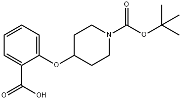 2-(1-(tert-butoxycarbonyl)piperidin-4-yloxy)benzoic acid Struktur