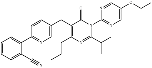 1400690-97-2 2-{5-{[1-(5-ethoxypyrimidin-2-yl)-2-isopropyl-6-oxo-4-propyl-1,6-dihydropyrimidin-5-yl]methyl}pyridin-2-yl}benzonitrile