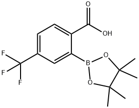 2-(Tetramethyl-1,3,2-dioxaborolan-2-yl)-4-(trifluoromethyl)benzoic acid Struktur