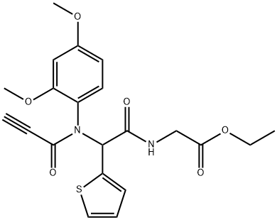 N-(2,4-Dimethoxyphenyl)-N-(1-oxo-2-propyn-1-yl)-2-(2-thienyl)glycyl-glycine ethyl ester Structure